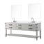 Meuble-lavabo blanc 80 po X P 22 en chêne avec robinet et 36 miroirs doubles polis à la main