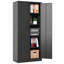 Armoire de rangement en métal pour le garage, armoire verrouillable en acier noir avec portes et tablettes, grands classeurs pour les systèmes de rangement de garage, classeur verrouillable pour le bureau personnel, salle de classe / garde-manger