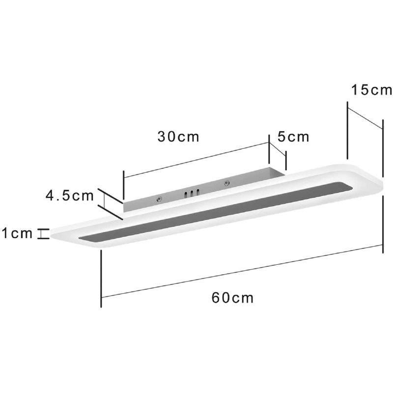Metro Lane 1-Light LED Integrated Flush Mount, 4.5cm H x 60cm W x 3.5cm D