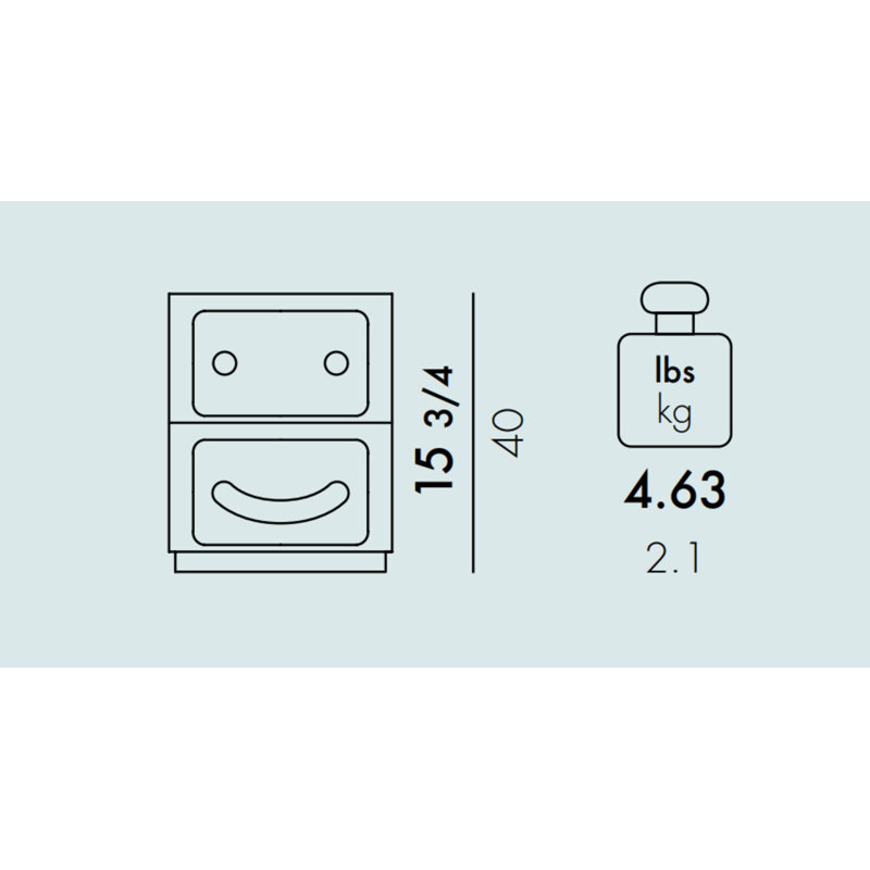 Componibili 2 Drawer Storage Drawer, Big Smile