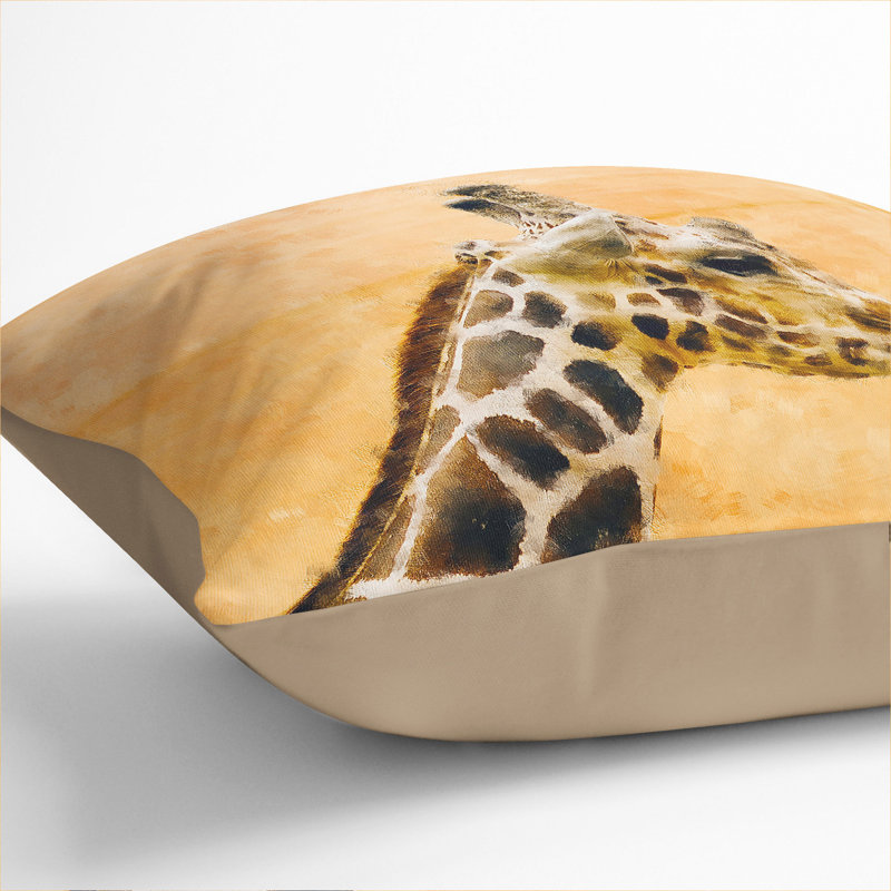 Giraffe Vol.6 Painting Square Throw Cushion, Stone, 40cm H x 40cm W x 15cm D