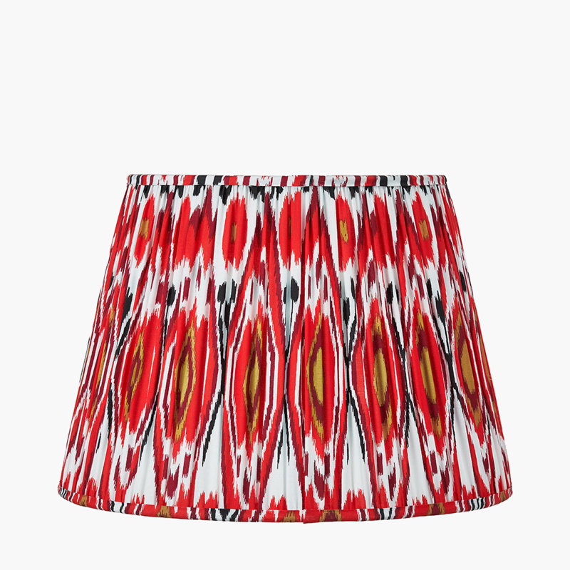 Pleated Cotton Cylinder Shade, Red, 31cm H x 45cm W x 45cm D