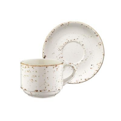 Gris Porcelain Espresso Cup and Saucer