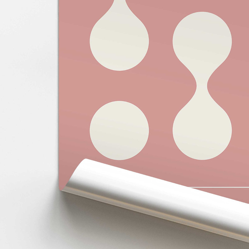 Impression sur roulettes rose Bauhaus Flow II, H 20 po x l 16 po x P 0,1 po, Impression sans cadre, Ne s'applique pas