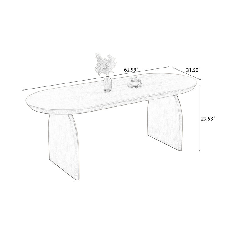 Table de salle à manger 102,36 po, H 29,53 po x L 62,99 po x l 31,5 po