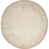 Contemporary Starburst Area Rug in Beige