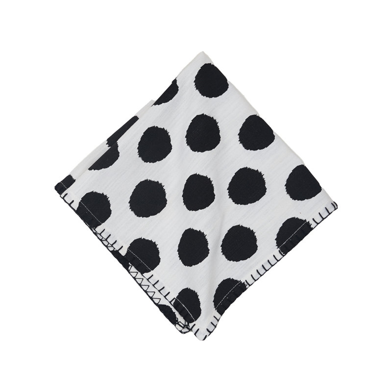 Suggs Dot Onyx Black Polka Dot Cotton Napkin