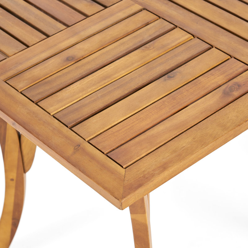 Table carrée d'extérieur 31,5 po avec finition en bois