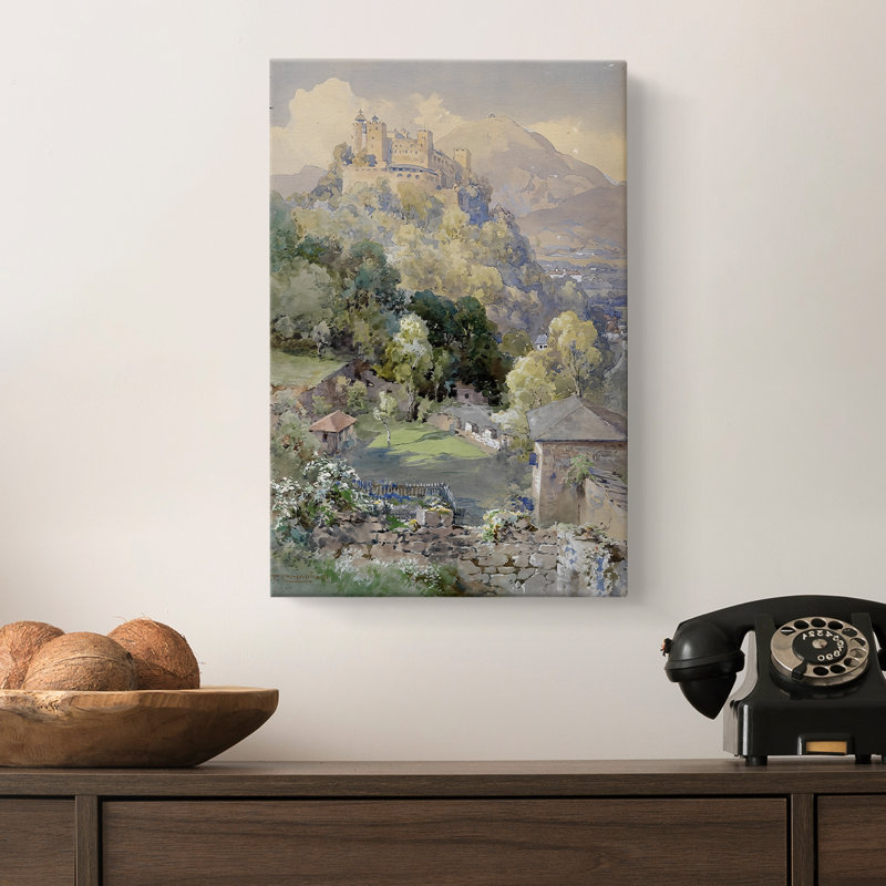 Vue du fort Hohensalzburg - toile tendue par Edward Theodore Compton, 8 x 12