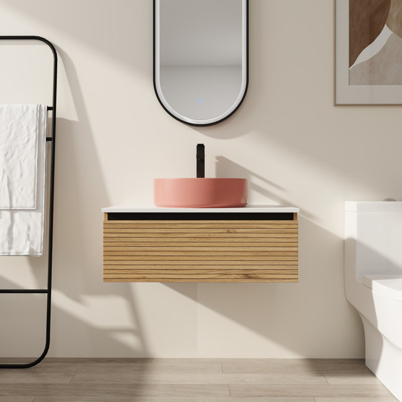 Meuble-lavabo mural 30 po avec lavabo en céramique