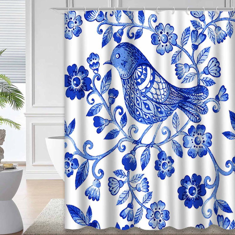 Rideau de douche à 12 crochets Floral, L 72 po x l 72 po