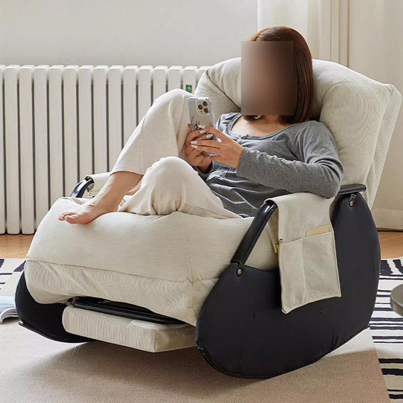Chaise berçante ergonomique avec sac de rangement, Beige