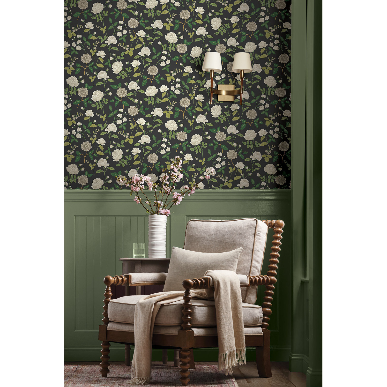 Rifle Paper Co. Roses Wallpaper, Black