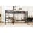 Twin Size Metal Loft Bed With Two Built-In Desks