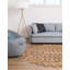Tapis ovale en jute tissé à la machine-979016248