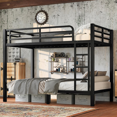 Metal Twin Over Twin Bunk Bed For Teens And Adults With Noise Reduction, Space-Saving Design, And No Box Spring Required.