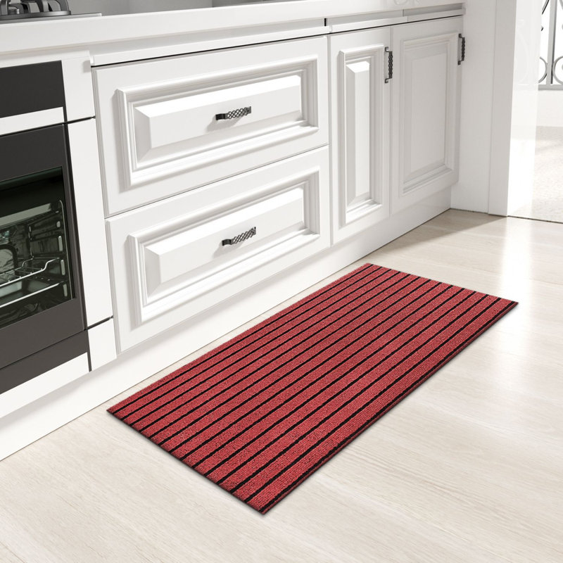 Tapis de cuisine Danyielle, Tapis de couloir 1 pi 5 po x 3 pi 3 po, Rouge