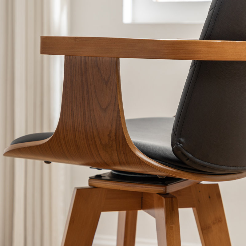 Tabourets de bar pivotants (ensemble de 4), Noir, Tabouret de bar (siège d'une hauteur de 30,37 po)