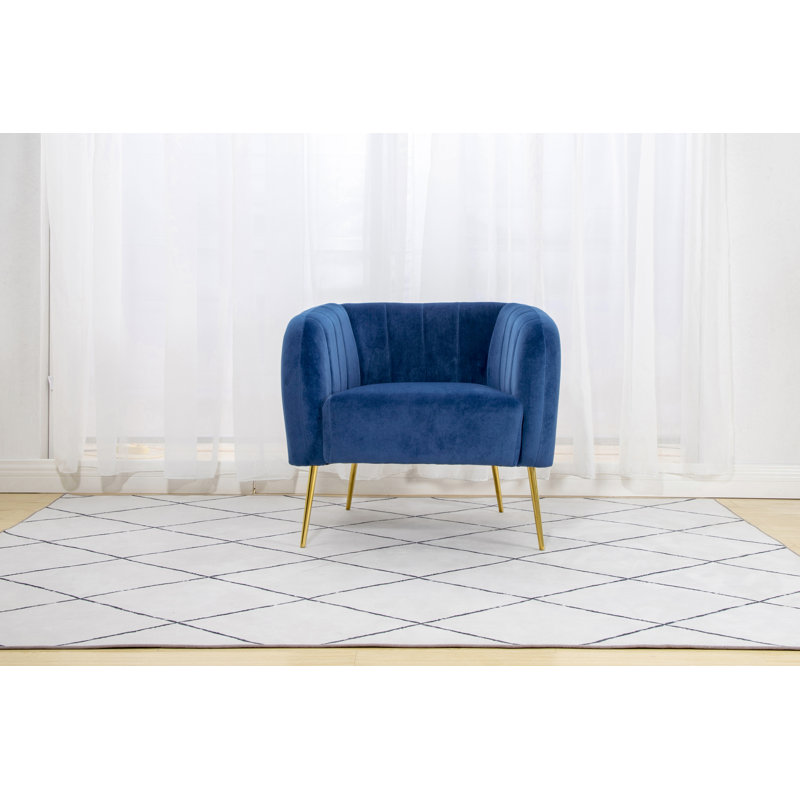 Diego Velvet Armchair, Blue