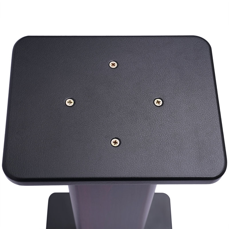 Wood 27.6" Fixed Height Speaker Stand, Black
