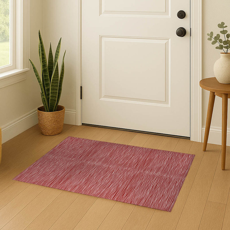 Paillasson d'intérieur Tess, L 60 po x L 84 po, Rouge canneberge