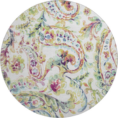 Premium Machine Washable Prisco Ivory Rug