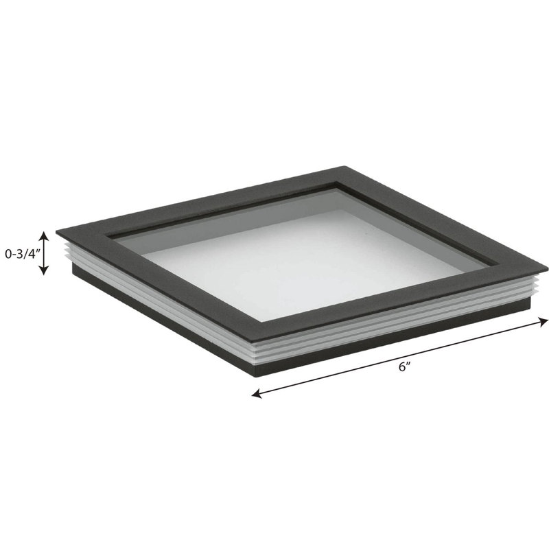 Lentille cylindrique carrée en verre transparent, Noir