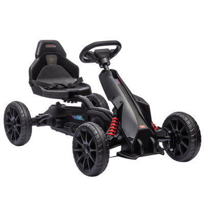 Go Kart for Kids with Adjustable Seat for 3-8 Years, Black