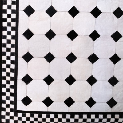 White Tile Hair On Hide Rug