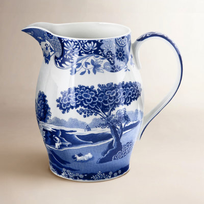 Blue Italian Porcelain Pitcher