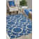 Pindall Geometric Tufted Navy Blue Outdoor Area Rug