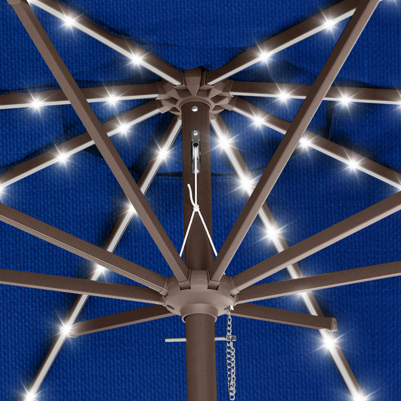 Parasol lumineux en oléfine 9 pi pour patio 9 pi, Sapphire Blue