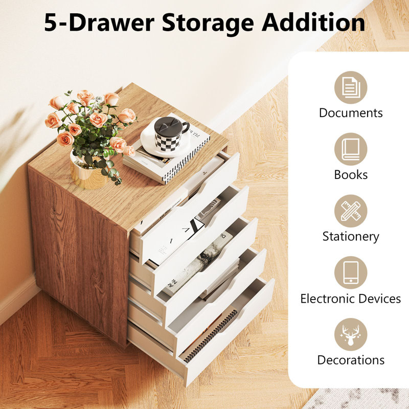 49 cm W 5 -Drawer Filing Cabinet