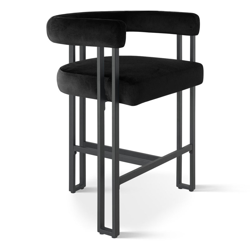 Colrain 24'' Upholstered Counter Stool - Metal Frame