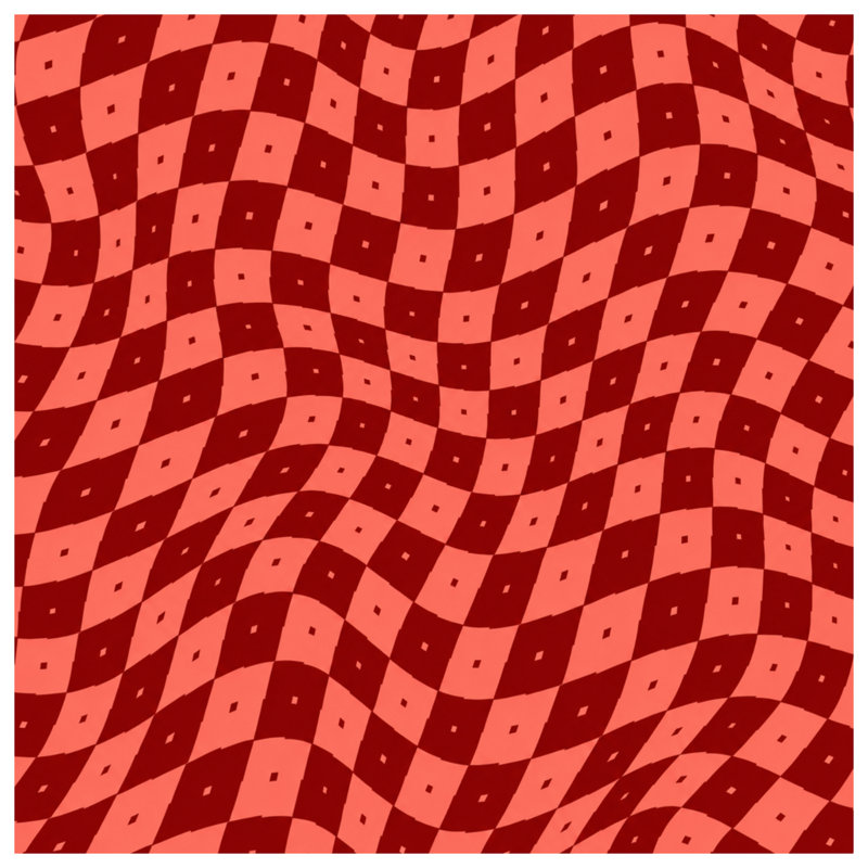 Tapis de bain rouge à carreaux ondulés, L 24 po x L 17 po