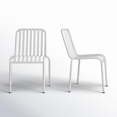 Abra Powder Coated Steel Outdoor Stacking Dining Side Chair