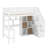 Twin Size Loft Bed With Built-In Desk, LED, Storage Shelves, Cabinets And Staircase-121234373