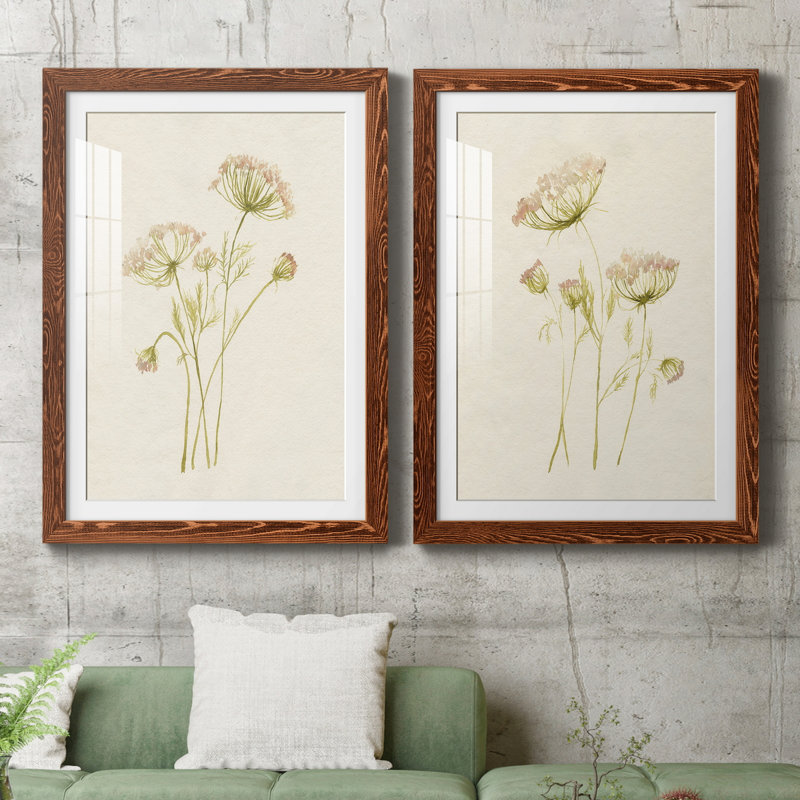 Blush Lace I - ensemble de 2 peintures encadrées, Érable, H 31,5 po x l 43,5 po x P 1 po