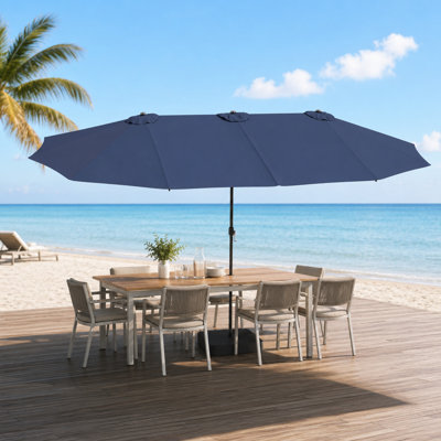 Parasol d'extérieur à manivelle rectangulaire 7,9 'x 12,9'