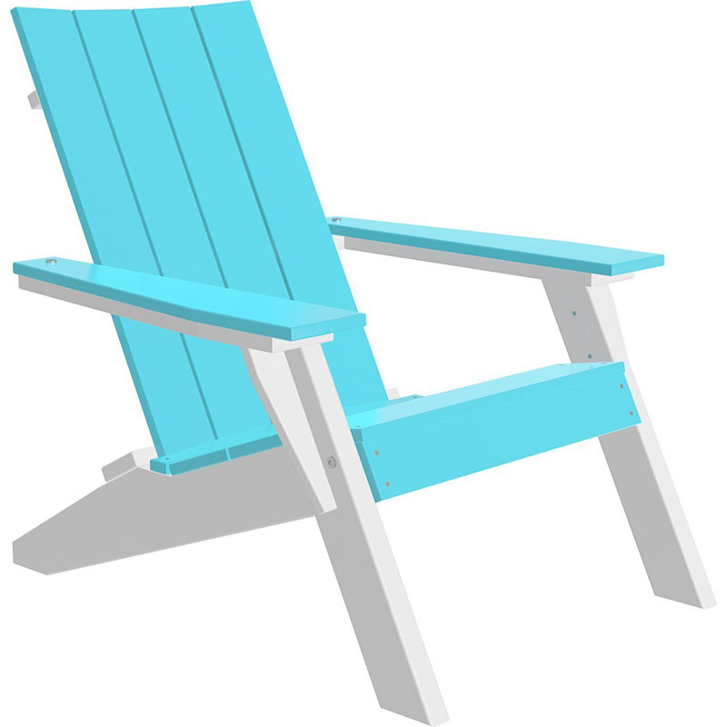 Chaise adirondack pliante en plastique Giraud, Bleu Aruba / blanc