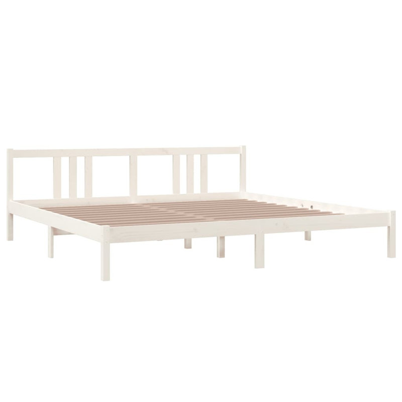 Jaici Solid Wood Bed, 200 x 200 cm, white