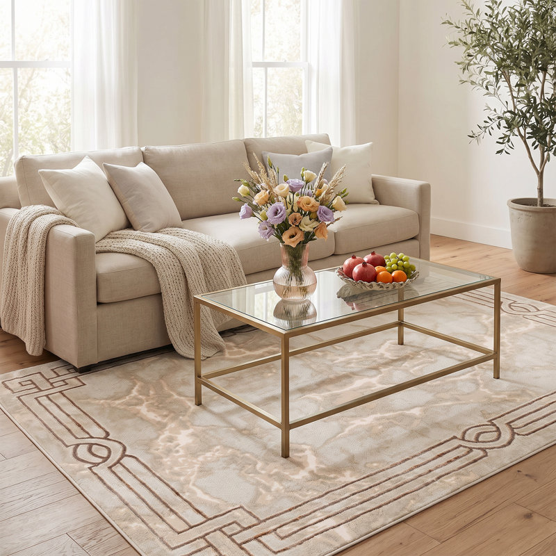 Monaco Series Abrstract Black/Gray/Ivory/Beige Area Rug, Rectangle 5'3" x 7'3"
