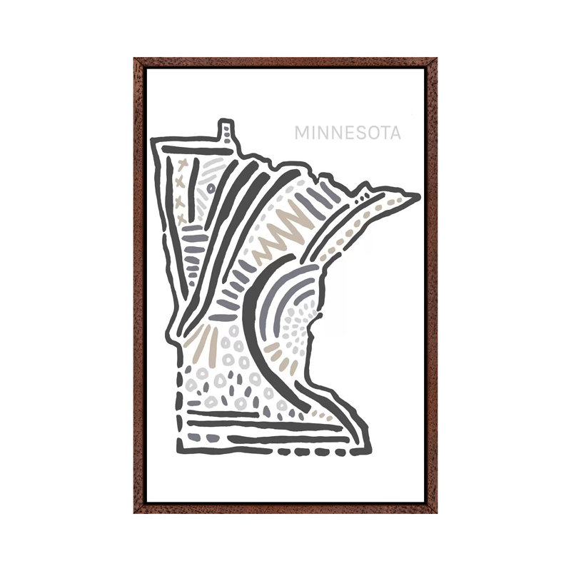 Minnesota 1 Piece Wall Art on Canvas, 152.5 cm H x 101.5 cm W, Classic Wood Framed