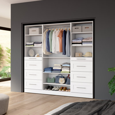 Système d'organisation à portée de main modulaire avec tablettes et tiroirs Bestar Florence 85W X 16D