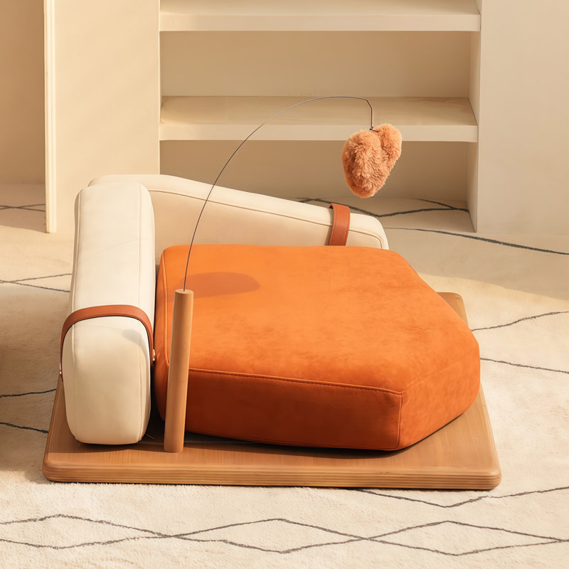 Lit pour animaux en bois moderne pour chats et chiens, coussin amovible