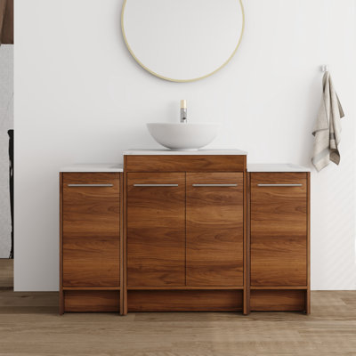 47.54'' Single Bathroom Vanity with Stone Top