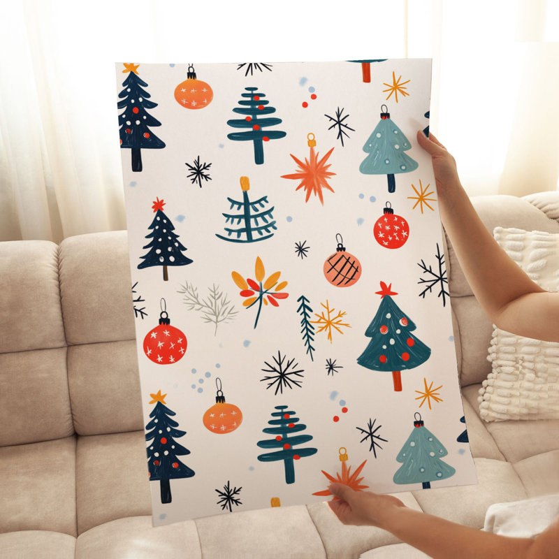 «Holiday Christmas Tree Dreams VII», reproduction d'art moderne sans cadre, H 30 po x l 20 po