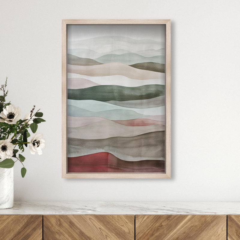 Oliver Gal Organic Layers Abstract - Luxury Shadowbox Framed Wall Art, 56'' H x 38'' W, Cream