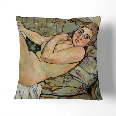 Reclining Nude Square Throw Cushion