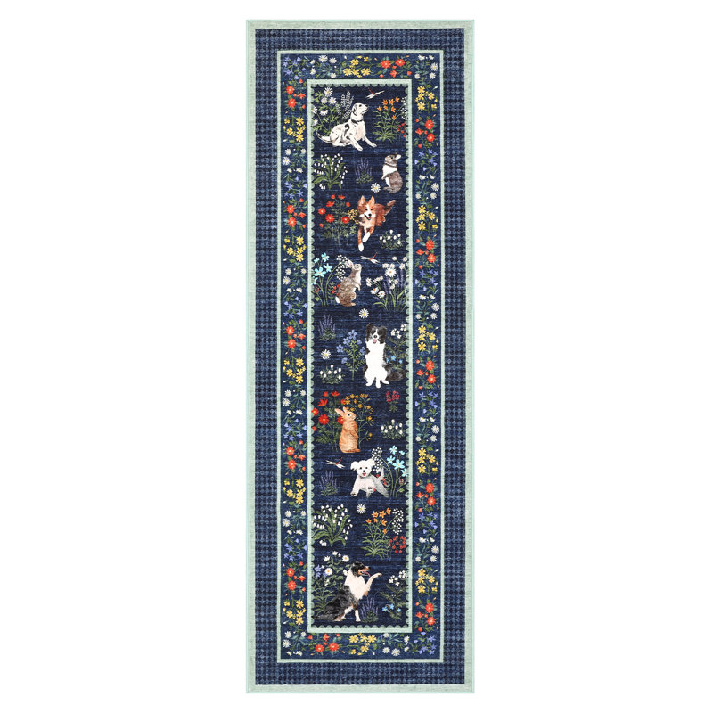 Area Rugs Floral Washable Rugs Living Room Area Rugs Boho Bedroom Rug Non Slip Botanical Floor Carpet for Dining Room Home Office Farmhouse